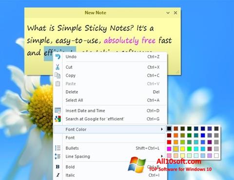 截圖 Simple Sticky Notes Windows 10