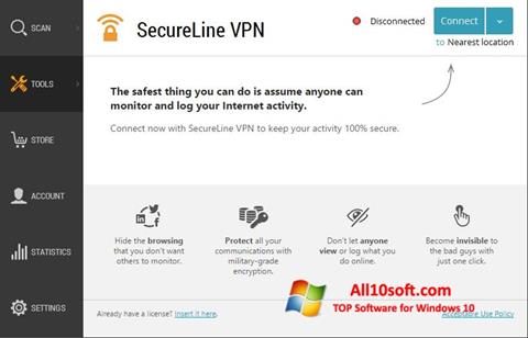 截圖 Avast SecureLine VPN Windows 10