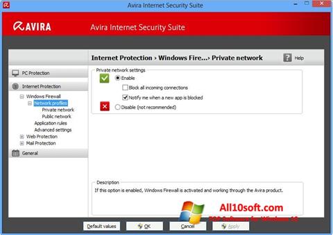截圖 Avira Internet Security Windows 10