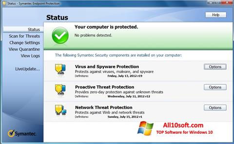 截圖 Symantec Endpoint Protection Windows 10