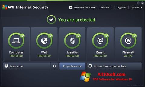 截圖 AVG Internet Security Windows 10